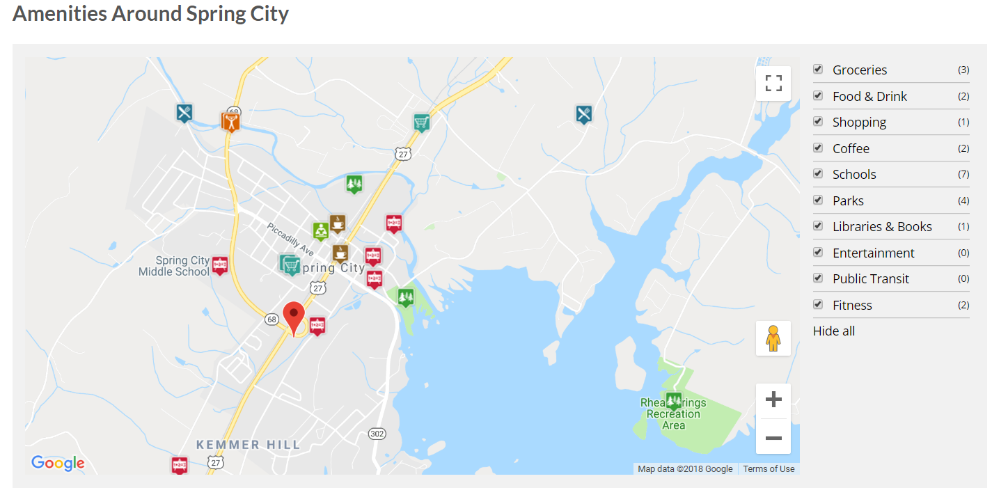 Amenities In Nearby Spring City, TN (15 Min Away)